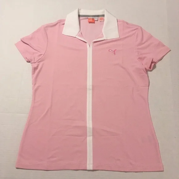Puma Pink Short Sleeve Polo Shirt - Picture 2 of 7